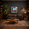 London In Motion by Simon Wright, original painting, in room
