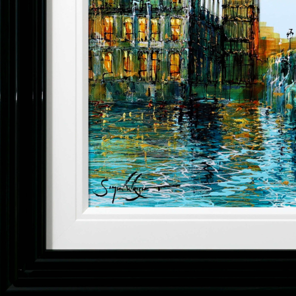 View from Westminster Bridge by Simon Wright, original painting, detail