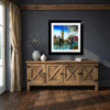 View from Westminster Bridge by Simon Wright, original painting, in room