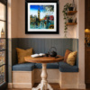 View from Westminster Bridge by Simon Wright, original painting, in room