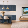 Spring On The Thames by Simon Wright, original painting, in room