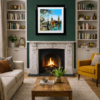 Spring On The Thames by Simon Wright, original painting, in room