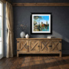 Spring On The Thames by Simon Wright, original painting, in room