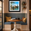 Spring On The Thames by Simon Wright, original painting, in room