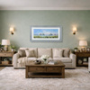 Summer Meadow by Allan Morgan, original painting, in room