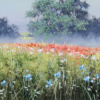 Field Of Poppies by Allan Morgan, original painting, detail