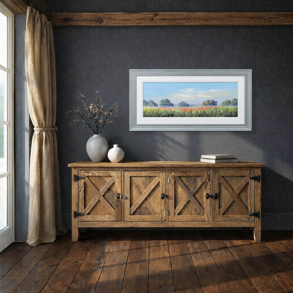 Field Of Poppies by Allan Morgan, original painting, in room