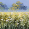 Lavender Meadow by Allan Morgan, original painting, detail