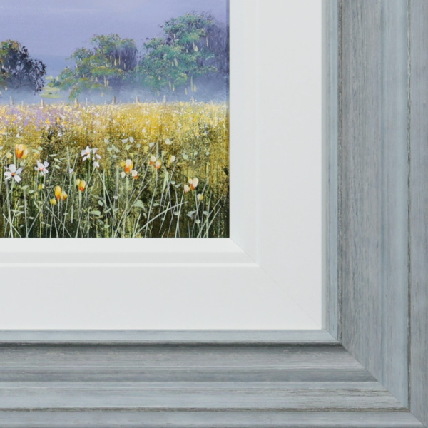 Lavender Meadow by Allan Morgan, original painting, detail