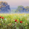 Summer Meadow Light by Allan Morgan, original painting, detail