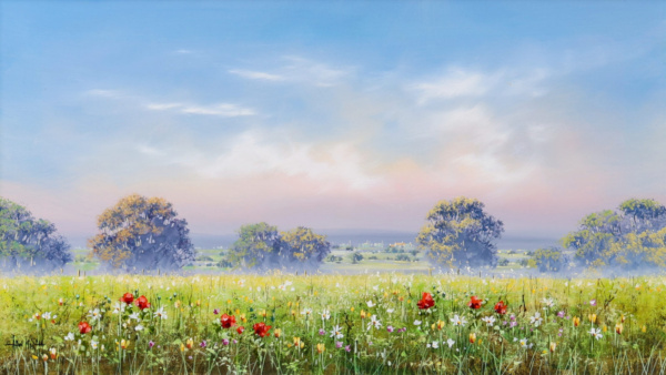 Summer Meadow Light by Allan Morgan, original painting