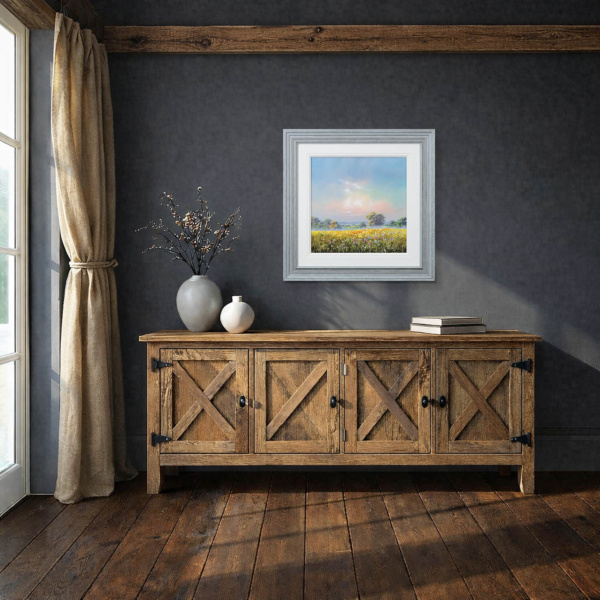 Meadow In Bloom by Allan Morgan, original painting, in room
