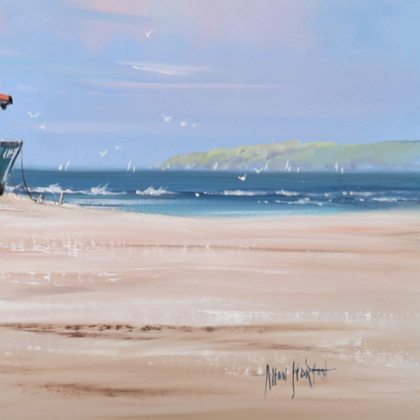 Tide’s Edge by Allan Morgan, original painting, detail