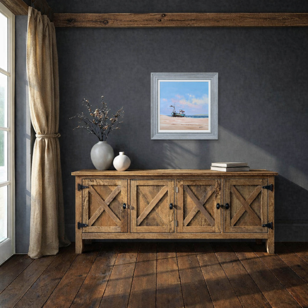Tide’s Edge by Allan Morgan, original painting, in room