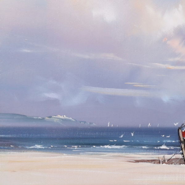 Resting Boat by Allan Morgan, original painting, detail