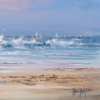 Quiet Shore by Allan Morgan, original painting, detail