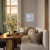 Quiet Shore by Allan Morgan, original painting, in room