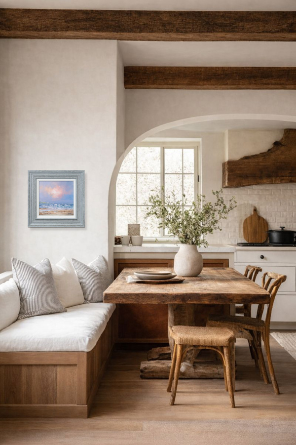 Quiet Shore by Allan Morgan, original painting, in room