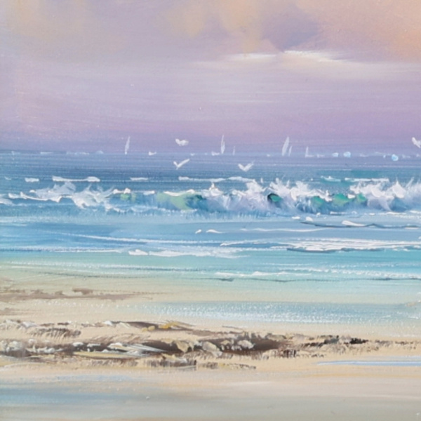 Distant Headland by Allan Morgan, original painting, detail