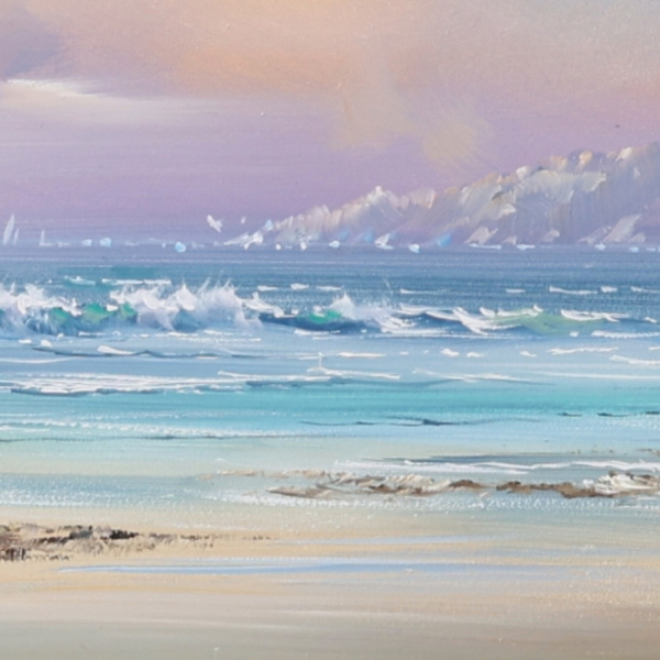 Distant Headland by Allan Morgan, original painting, detail