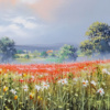 Poppies In Bloom by Allan Morgan, original painting, detail