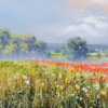 Poppies In Bloom by Allan Morgan, original painting, detail