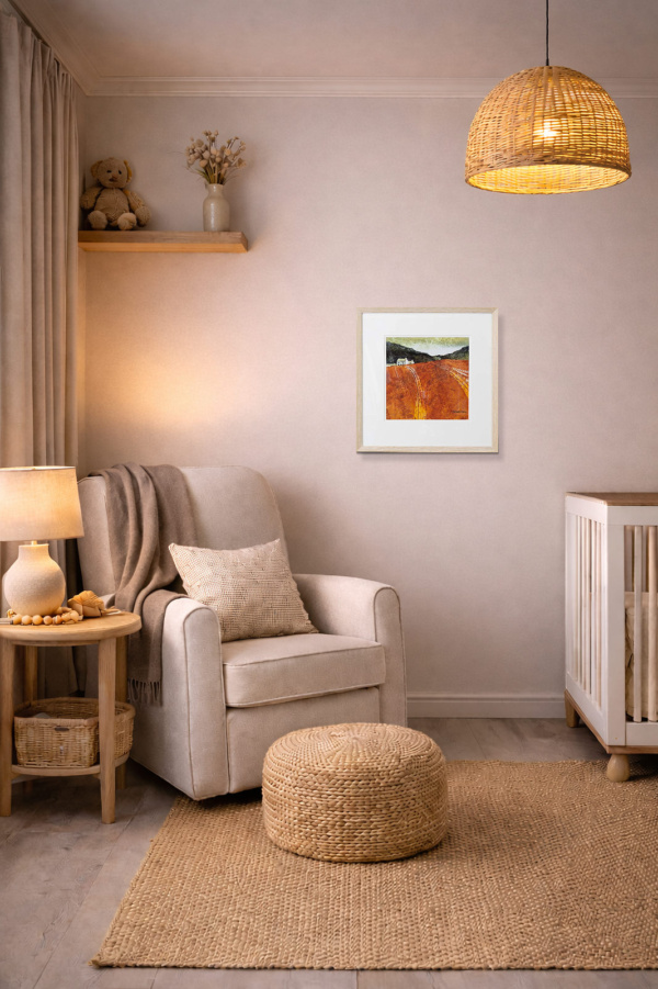 Autumn Furrows II by Michael Morgan, limited edition print, in room