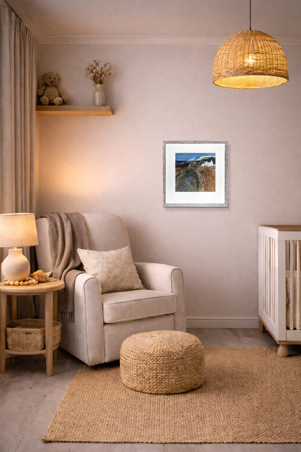 Autumn Ploughing by Michael Morgan, limited edition print, in room