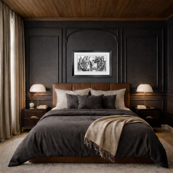 Love in Venice Sketch by Andrei Protsouk, limited edition print, in room