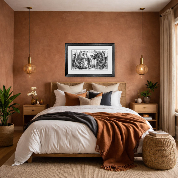 Love in Venice Sketch by Andrei Protsouk, limited edition print, in room