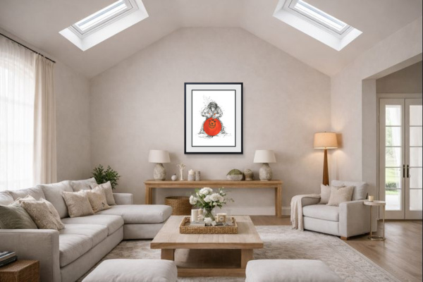 Space Hop by Scott Tetlow, limited edition print, in room