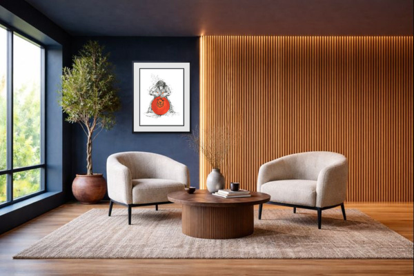 Space Hop by Scott Tetlow, limited edition print, in room