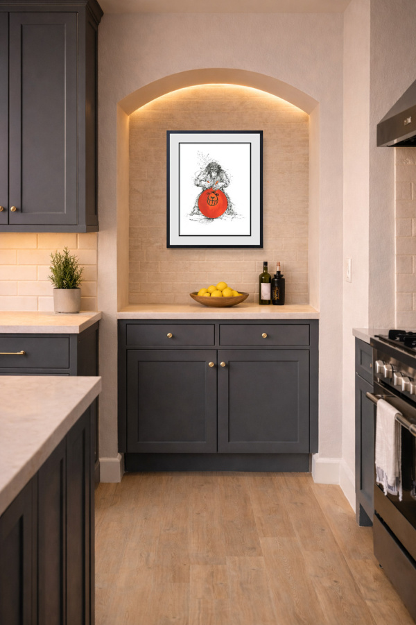 Space Hop by Scott Tetlow, limited edition print, in room