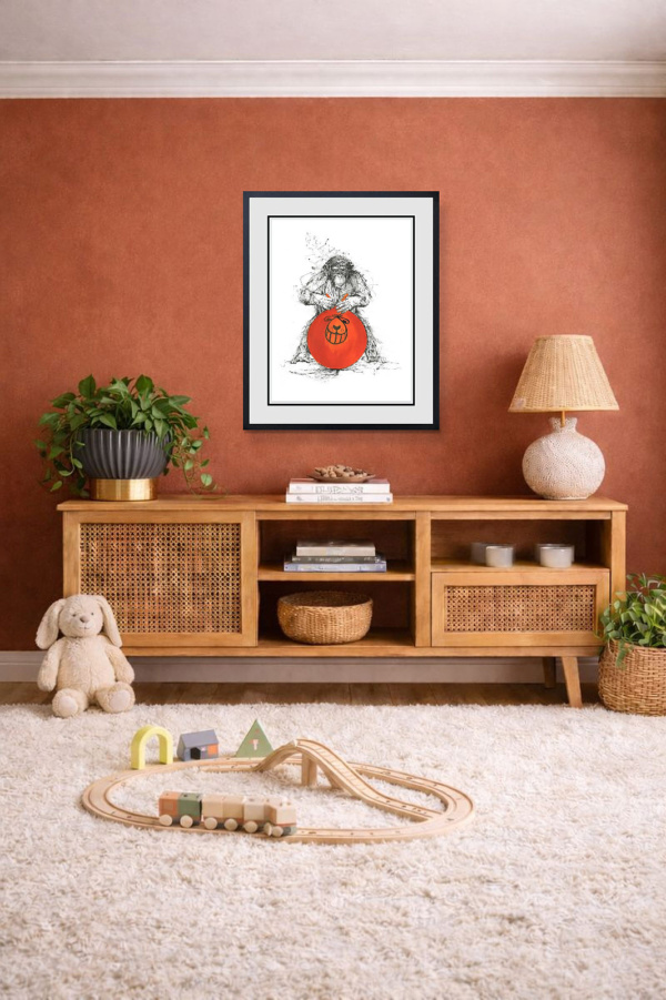 Space Hop by Scott Tetlow, limited edition print, in room