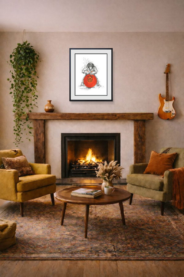 Space Hop by Scott Tetlow, limited edition print, in room