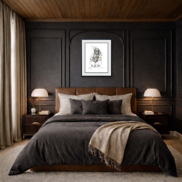Puzzled by Scott Tetlow, limited edition print, in room