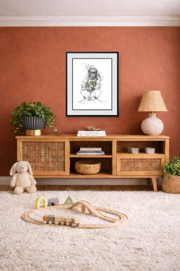 Puzzled by Scott Tetlow, limited edition print, in room