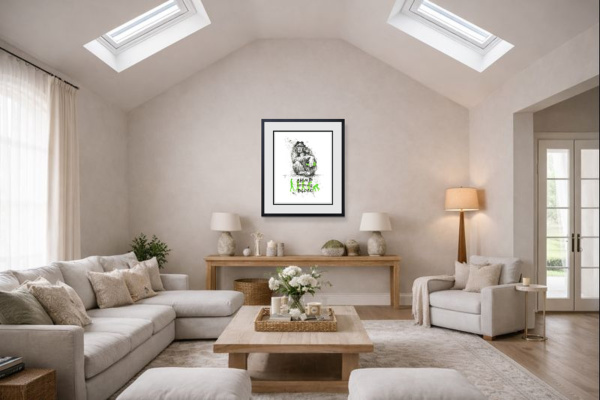 Chimp Off The Old Block by Scott Tetlow, limited edition print, in room