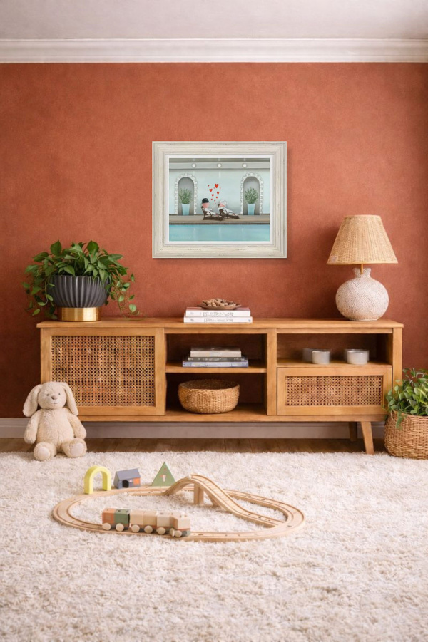 Relax, You Deserve It by Michael Abrams, limited edition print, in room