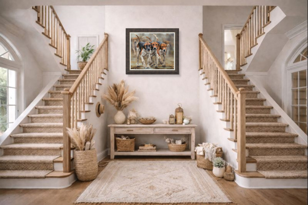 Out in Front by Anthony Dobson, limited edition print, in room