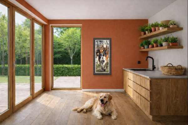 Ahead of the Pack by Anthony Dobson, limited edition print, in room