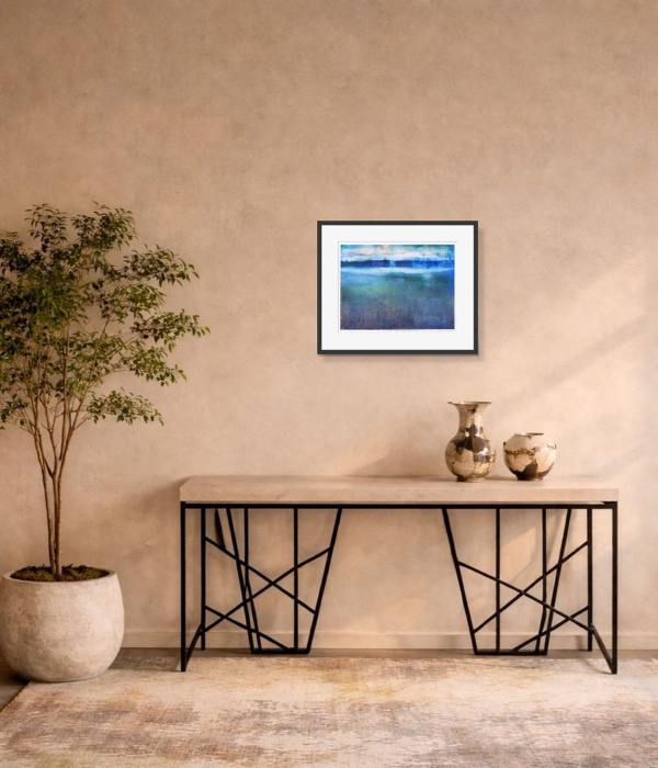 Floating World Above a Frozen Lake (Edition) by Hiroko Lewis, limited edition print, in room