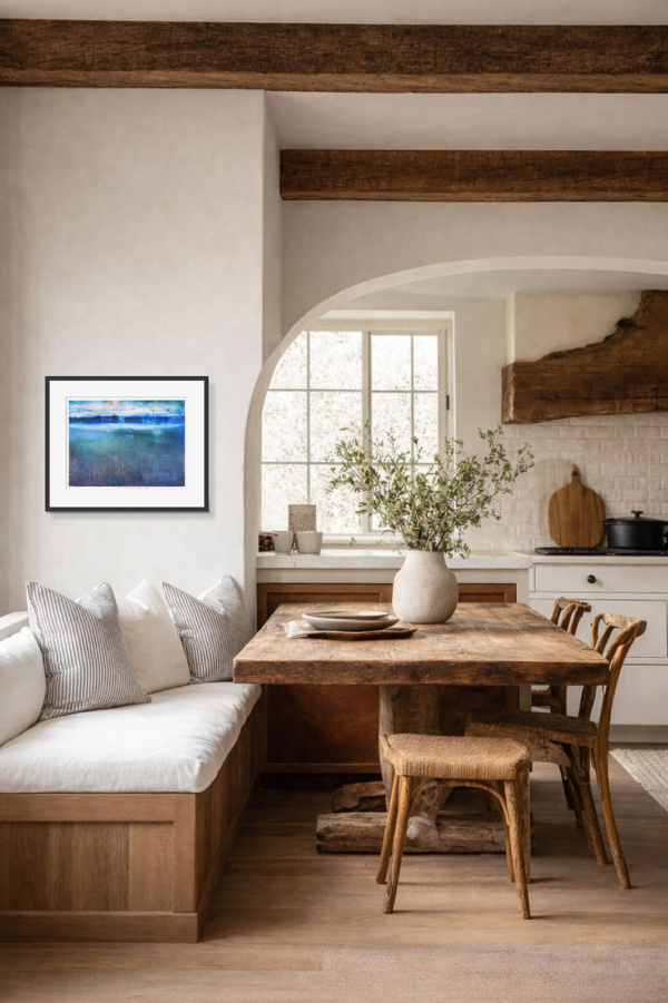 Floating World Above a Frozen Lake (Edition) by Hiroko Lewis, limited edition print, in room