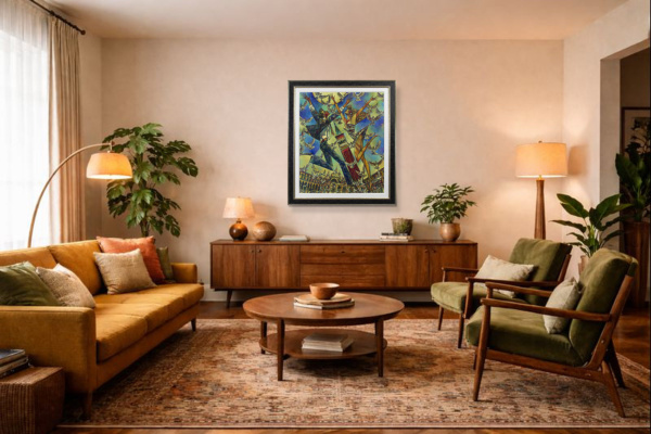 Love Birds by Andrei Protsouk, limited edition print, in room
