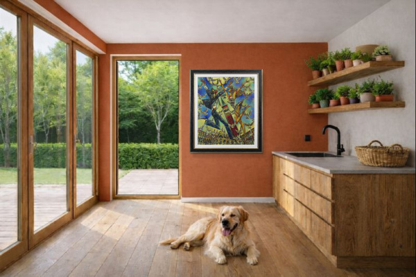 Love Birds by Andrei Protsouk, limited edition print, in room