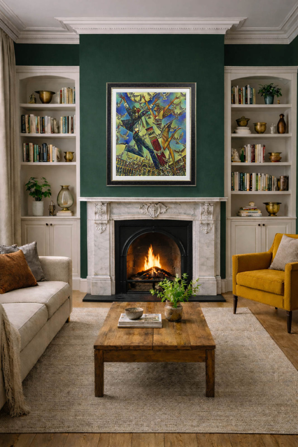Love Birds by Andrei Protsouk, limited edition print, in room