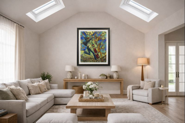 Love Birds by Andrei Protsouk, limited edition print, in room