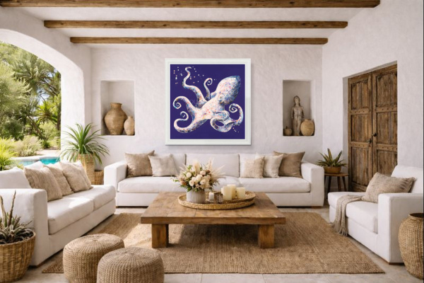 I’d Like To Be by Giles Ward, original painting, in room