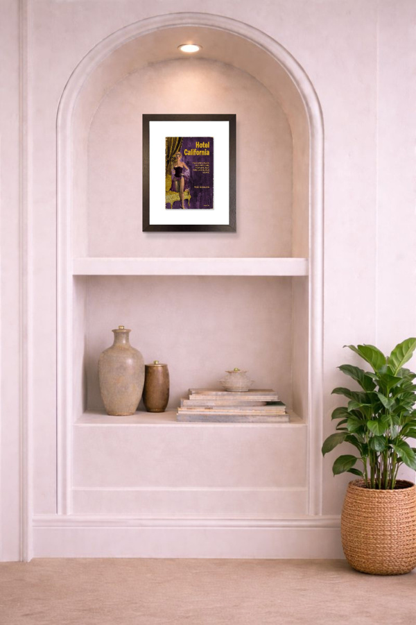 Hotel California by Linda Charles, limited edition print, in room