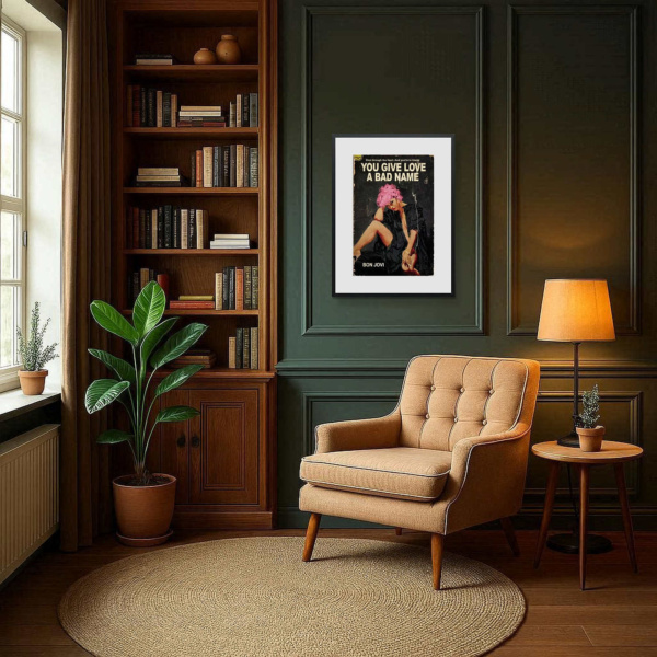 You Give Love a Bad Name by Linda Charles, limited edition print, in room